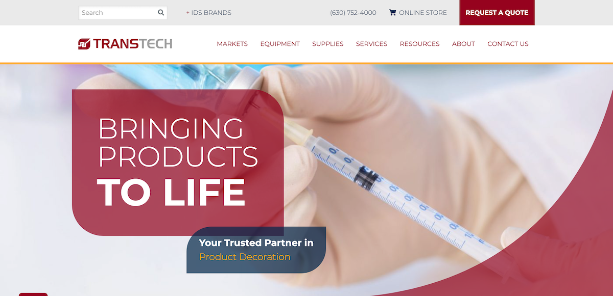 Screenshot of ITW Transtech