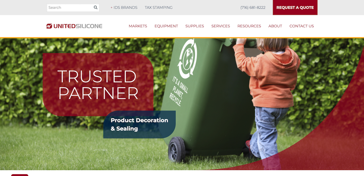 Screenshot of United Silicone